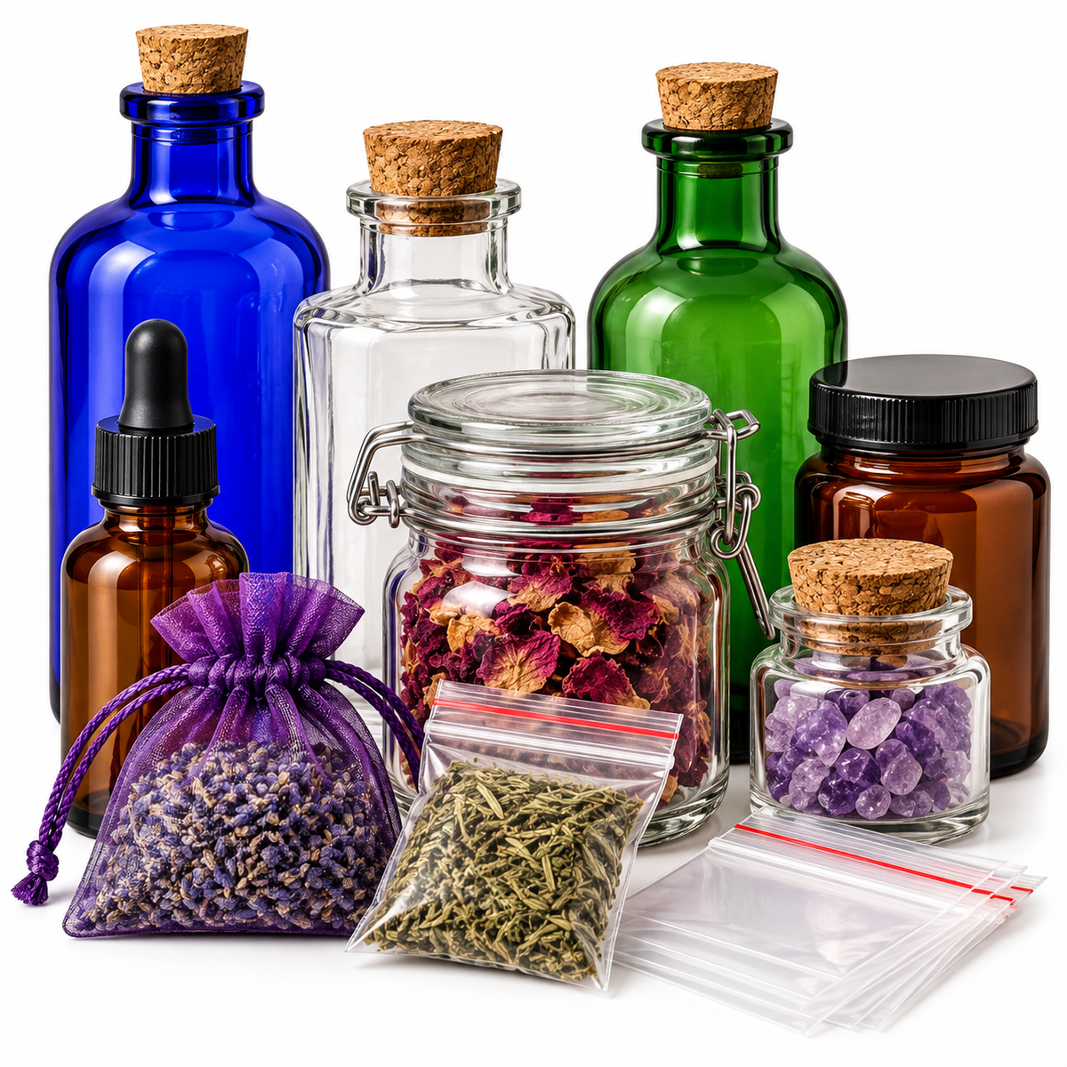 Bottles, Jars & Baggies